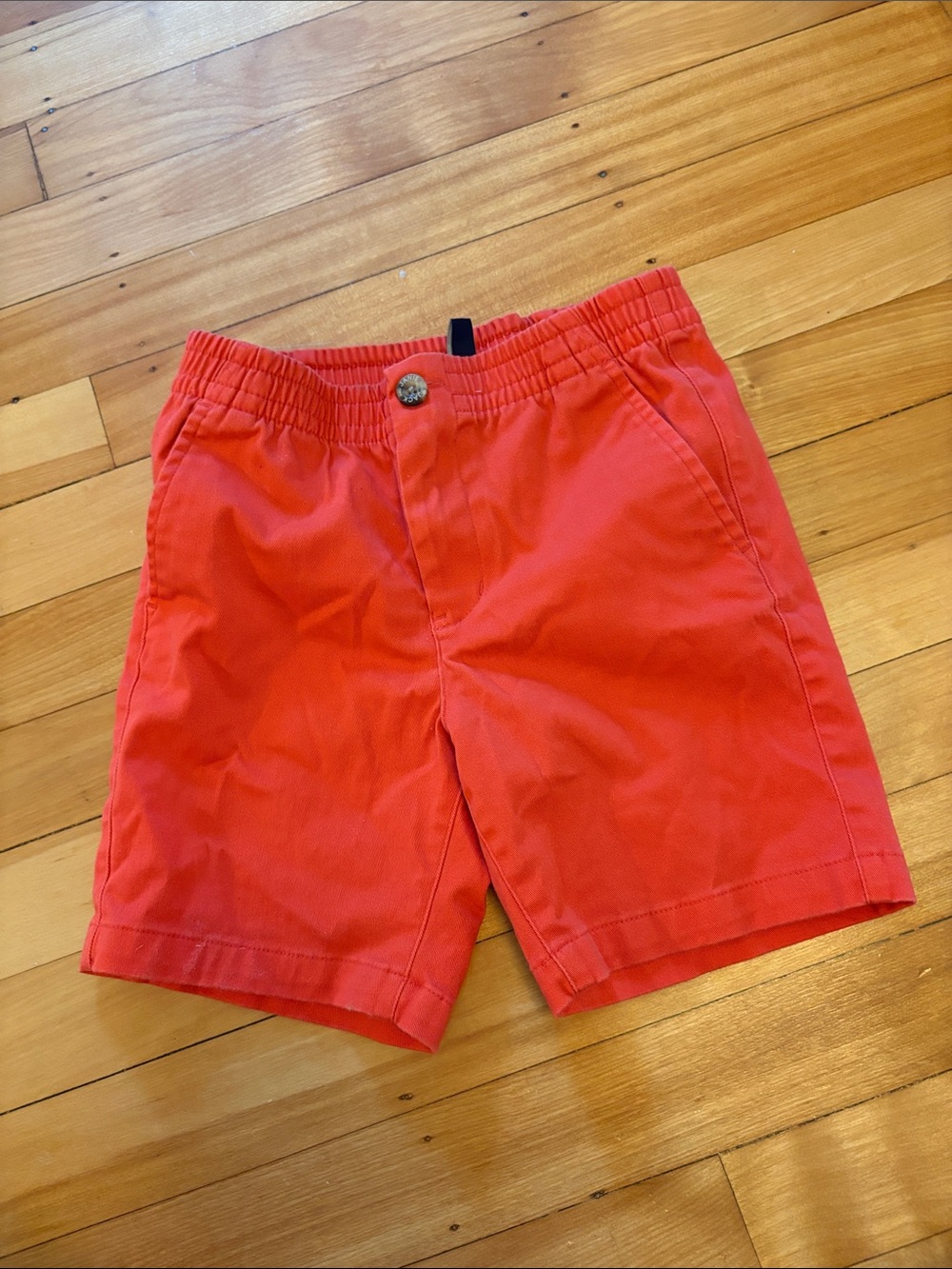 Men's Red Elastic-Waist Shorts